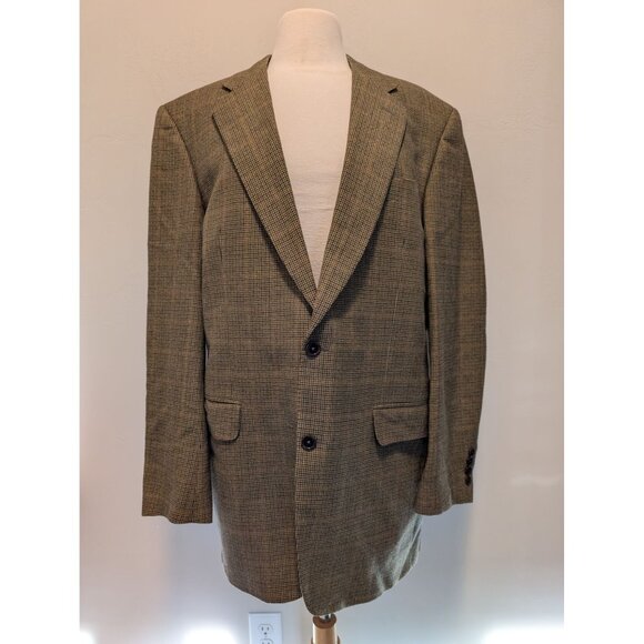 Brooks Brothers Mens Wool Houndstooth Blazer Jacket Made In Italy Size 42L - Picture 1 of 6